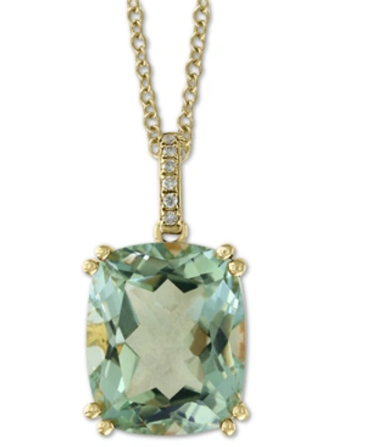 Effy Collection Effy Green Quartz (5-1/4 Ct. T.w.) & Diamond Accent 18" Pendant Necklace In 14k Gold