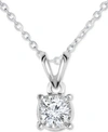 Trumiracle Diamond Solitaire 18" Pendant Necklace (1/4 Ct. T.w.) In 14k White Gold In White Gold