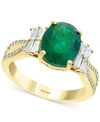EFFY COLLECTION EFFY EMERALD (2-1/8 CT. T.W.) & DIAMOND (1/2 CT. T.W.) STATEMENT RING IN 14K GOLD