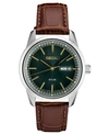 SEIKO MEN'S SOLAR ESSENTIALS BROWN LEATHER STRAP WATCH 40MM