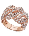 EFFY COLLECTION EFFY DIAMOND WAVY STATEMENT RING (1-1/2 CT. T.W.) IN 14K ROSE GOLD