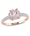 Delmar Morganite (1-1/7 Ct. T.w.) And Diamond (1/20 Ct. T.w.) Ring In 18k Rose Gold Over Sterling Silver (a In Morganite