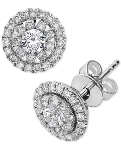 Effy Collection Effy Diamond Halo Stud Earrings (3/4 Ct. T.w.) In 14k White Gold