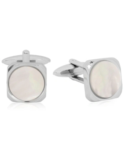 Rhona Sutton Sutton Stainless Steel And Stone Cufflinks In Silver