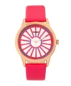CRAYO UNISEX ELECTRIC HOT PINK LEATHERETTE STRAP WATCH 41MM