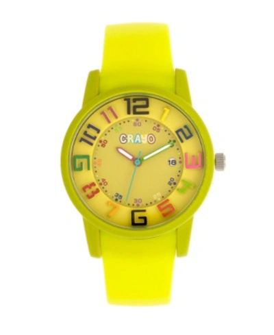 Crayo Unisex Festival Lime Silicone Strap Watch 41mm In Yellow