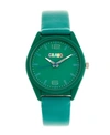 CRAYO UNISEX DYNAMIC TEAL LEATHERETTE STRAP WATCH 36MM