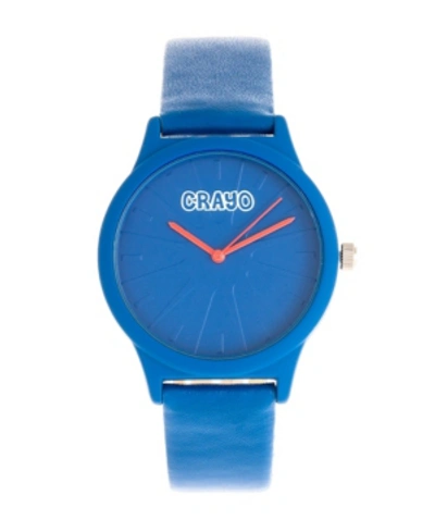 Crayo Unisex Splat Blue Leatherette Strap Watch 38mm In Red   / Blue
