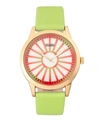 CRAYO UNISEX ELECTRIC LIGHT GREEN LEATHERETTE STRAP WATCH 41MM