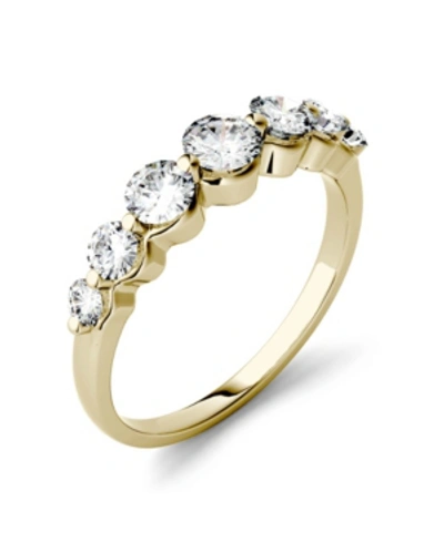 Charles & Colvard Moissanite Graduated Seven Stone Band 7/8 Ct. T.w. Diamond Equivalent In 14k White, Yellow, Or Rose In Gold