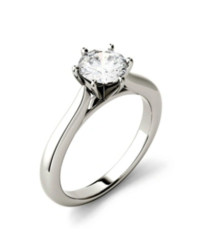 Charles & Colvard Moissanite Solitaire Engagement Ring 1/2 Ct. T.w. Diamond Equivalent In 14k White Gold