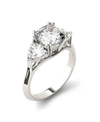 Charles & Colvard Moissanite Three Stone Ring 3 Ct. T.w. Diamond Equivalent In 14k White Gold In Whtgld