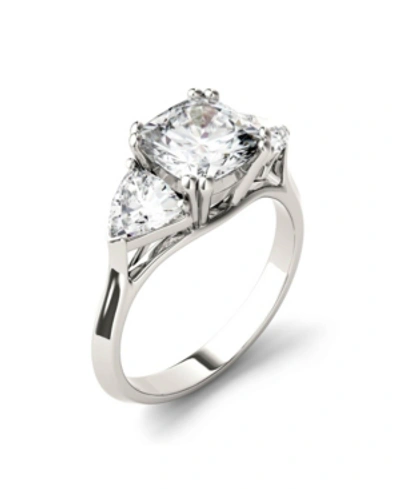 Charles & Colvard Moissanite Three Stone Ring 3 Ct. T.w. Diamond Equivalent In 14k White Gold