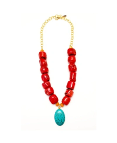 Minu Jewels Trada Necklace In Red
