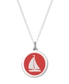 AUBURN JEWELRY SAILBOAT PENDANT NECKLACE IN STERLING SILVER AND ENAMEL, 16" + 2" EXTENDER