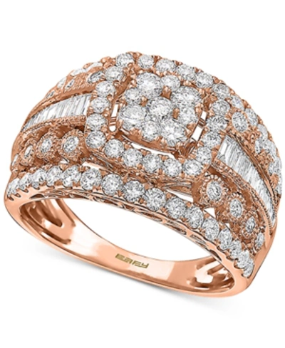 Effy Collection Effy Diamond Multi-row Cluster Statement Ring (1-5/8 Ct. T.w.) In 14k Rose Gold