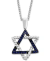 EFFY COLLECTION EFFY SAPPHIRE STAR OF DAVID 18" PENDANT NECKLACE (1/3 CT. T.W.) IN STERLING SILVER