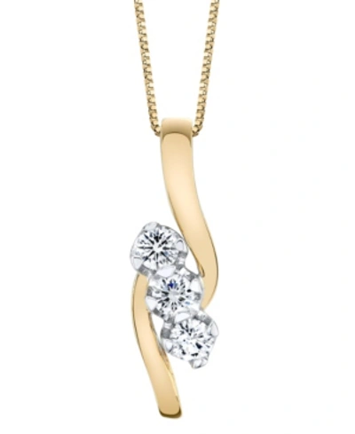 Sirena Diamond (3/8 Ct. T.w.) Pendant In 14k Yellow And White Gold