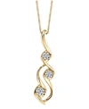 SIRENA DIAMOND (1/10 CT. T.W.) THREE STONE PENDANT IN 14K YELLOW GOLD OR ROSE GOLD