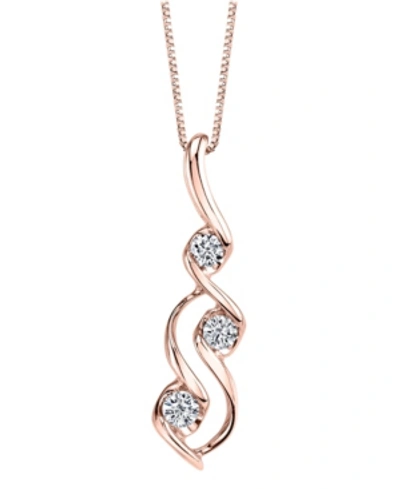 Sirena Diamond (1/10 Ct. T.w.) Three Stone Pendant In 14k Yellow Gold Or Rose Gold