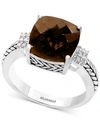 EFFY COLLECTION EFFY SMOKY QUARTZ (4-1/2 CT. T.W.) & DIAMOND (1/20 CT. T.W.) ACCENT RING IN STERLING SILVER
