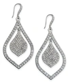 Inc International Concepts Silver-tone Crystal Pave Double Teardrop Drop Earrings, Created For Macy's In Silver