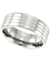 Legacy For Men By Simone I. Smith Textured Ring In Stainless Steel In Stainless Steel