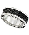 LEGACY FOR MEN BY SIMONE I. SMITH MEN'S' BLACK ION-PLATED RING IN STAINLESS STEEL
