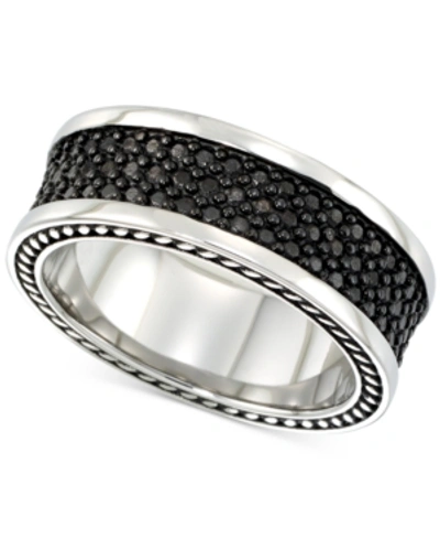 Legacy For Men By Simone I. Smith Men's' Black Ion-plated Ring In Stainless Steel