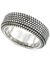 LEGACY FOR MEN BY SIMONE I. SMITHBLACK ION-PLATED RING IN STAINLESS STEEL