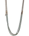 Lonna & Lilly Gold-tone Pave Evil Eye Charm Beaded 36" Triple-strand Necklace In Green