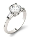 Charles & Colvard Moissanite Oval Engagement Ring (2-1/2 Ct. Tw. Diamond Equivalent) In 14k White Gold In White Gold