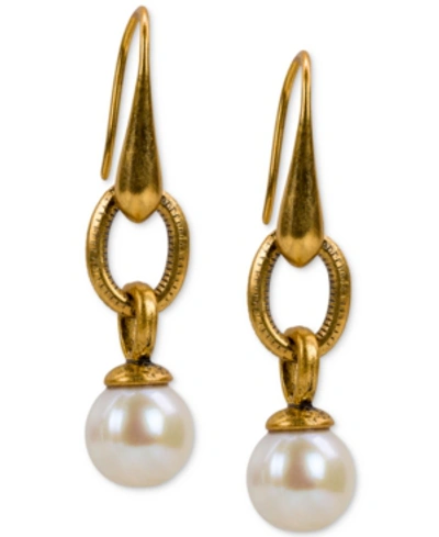 Patricia Nash Gold-tone Imitation Pearl Drop Earrings