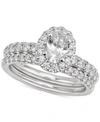 Gia Certified Diamonds Gia Certified Oval Diamond Bridal Set (1-1/2 Ct. T.w.) In 14k White Gold In White Gold