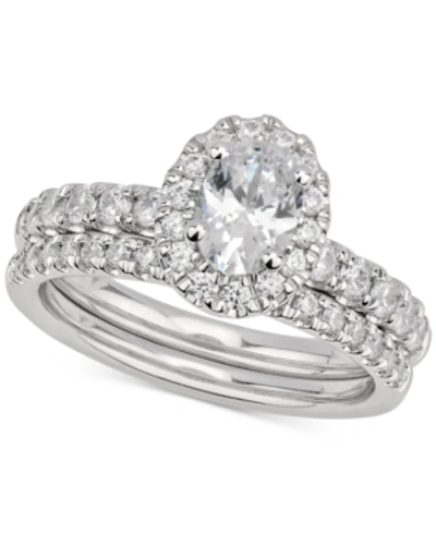Gia Certified Diamonds Gia Certified Oval Diamond Bridal Set (1-1/2 Ct. T.w.) In 14k White Gold