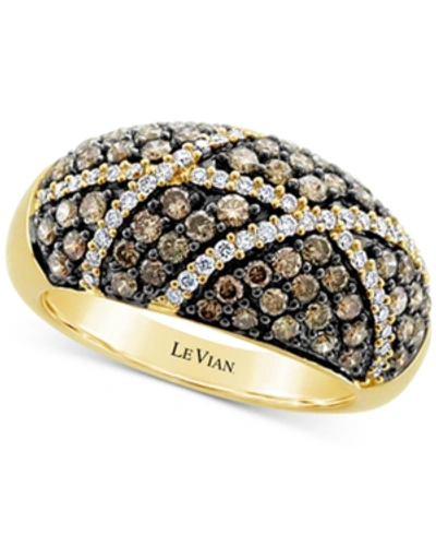 Le Vian Chocolate Diamond (1 Ct. T.w.) & Vanilla Diamond (1/4 Ct. T.w.) Cluster Statement Ring In 14k Gold In Yellow Gold