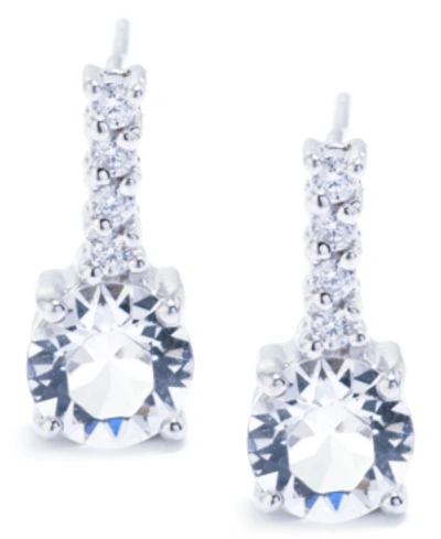 Giani Bernini Fine Crystal With Cubic Zirconia Bar Drop Earring In Sterling Silver (available In Clear, Blue, Ligh