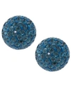 Giani Bernini Crystal Pave Stud Earrings In Sterling Silver. Available In Clear, Blue, Gray, Red Or Multi In Dark Blue