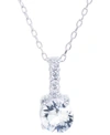 Giani Bernini Fine Crystal Round Halo Pendant With 18" Chain In Sterling Silver In Clear