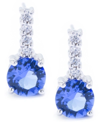Giani Bernini Fine Crystal With Cubic Zirconia Bar Drop Earring In Sterling Silver (available In Clear, Blue, Ligh