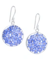 GIANI BERNINI MEDIUM ROUND DRIED FLOWER EARRINGS IN STERLING SILVER. AVAILABLE IN MULTI, BLUE OR PURPLE