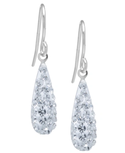 Giani Bernini Pave Crystal Teardrop Earrings In Sterling Silver. Available In Clear, Black, Blue, Multi, Purple Or