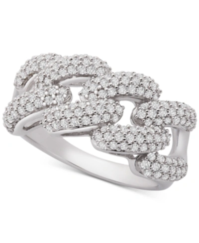 Wrapped In Love Diamond Link Detail Statement Ring (1 Ct. T.w.) In Sterling Silver, Created For Macy's