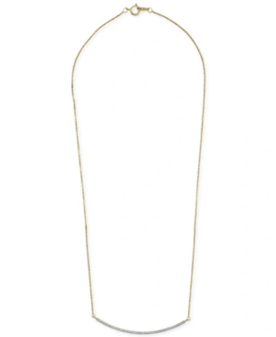 Wrapped Diamond Bar 18" Pendant Necklace (1/6 Ct. T.w.) In 14k Gold, Created For Macy's In Yellow Gold