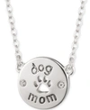 PET FRIENDS JEWELRY SILVER-TONE DOG MOM PENDANT NECKLACE, 16" + 3" EXTENDER