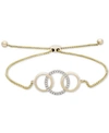 WRAPPED DIAMOND TRIPLE RING BOLO BRACELET (1/10 CT. T.W.) IN 14K GOLD, CREATED FOR MACY'S