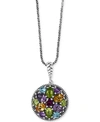 Effy Collection Effy Multi-gemstone Disc 18" Pendant Necklace (7-1/3 Ct. T.w.) In Sterling Silver In Multi Gemstone