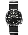 Seiko Limited Edition  Men's Automatic 5 Sports Black Nylon Strap Watch 42.5mm, Created For Macy's In Black