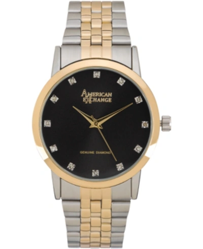 American Exchange Men's Genuine Diamond Collection Bracelet Watch, 40mm In Silver
