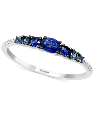 Effy Collection Effy Sapphire (1/2 Ct. T.w.) & Diamond (1/20 Ct. T.w.) Ring In 14k White Gold